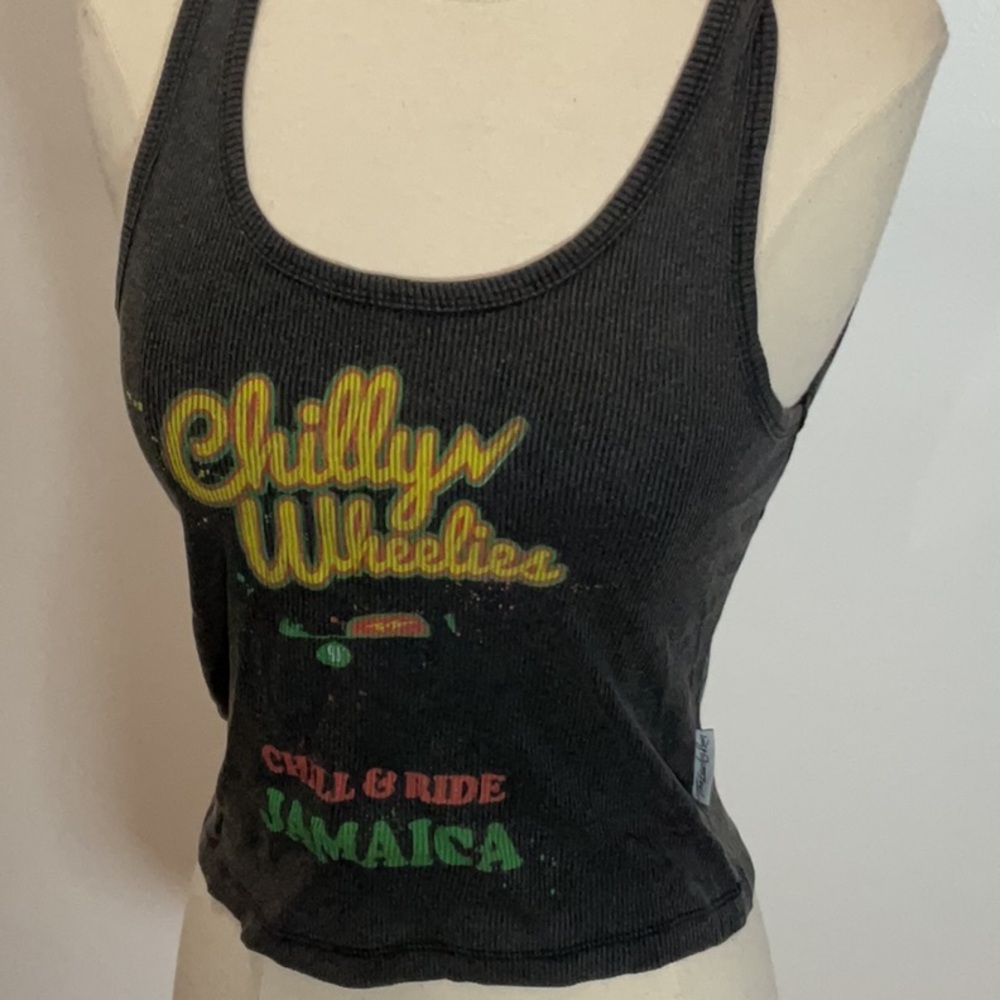 The Laundry Room Chilly Wheelies Rib Tank in Black Snow, Size: S - Picture 7 of 8
